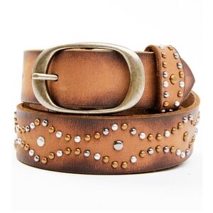 The Leathery two toned studded belt Style 20489 Size 34